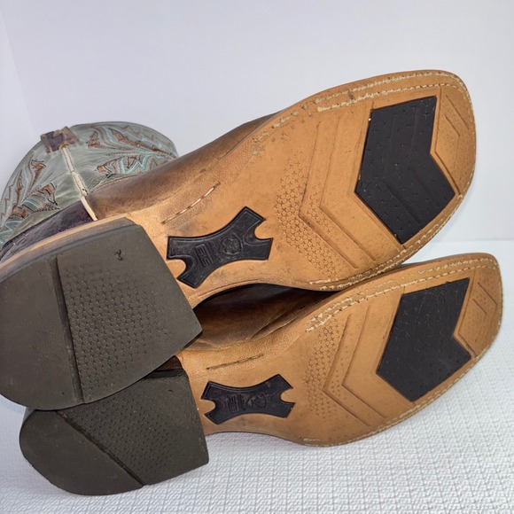 Ariat Arena‎ Rebound Western Boots Men's 9D Square Toe Cowboy 3 Tone Leather - Picture 6 of 7